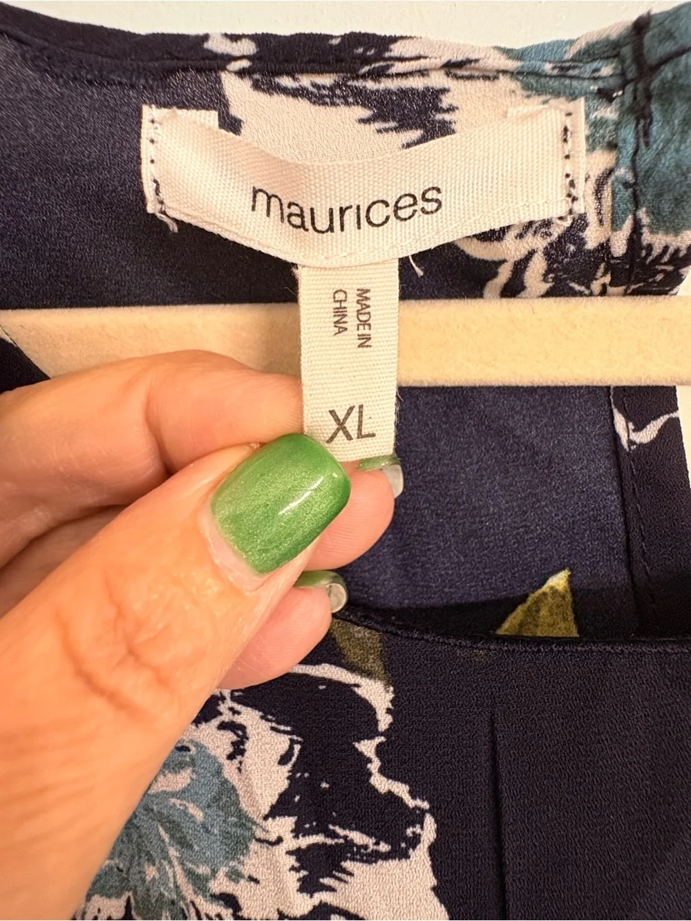 Maurices Navy Long Sleeve Floral Dress with Blue Roses